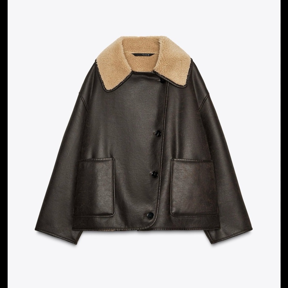 Zara Brown leather jacket
